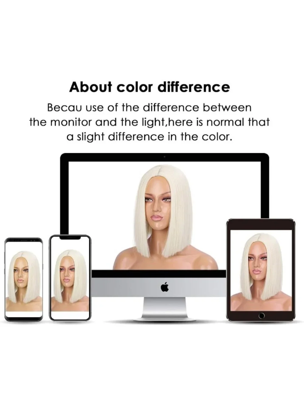 Stylish Platinum Blonde Short Bob Wig for Women - Straight Synthetic Hair